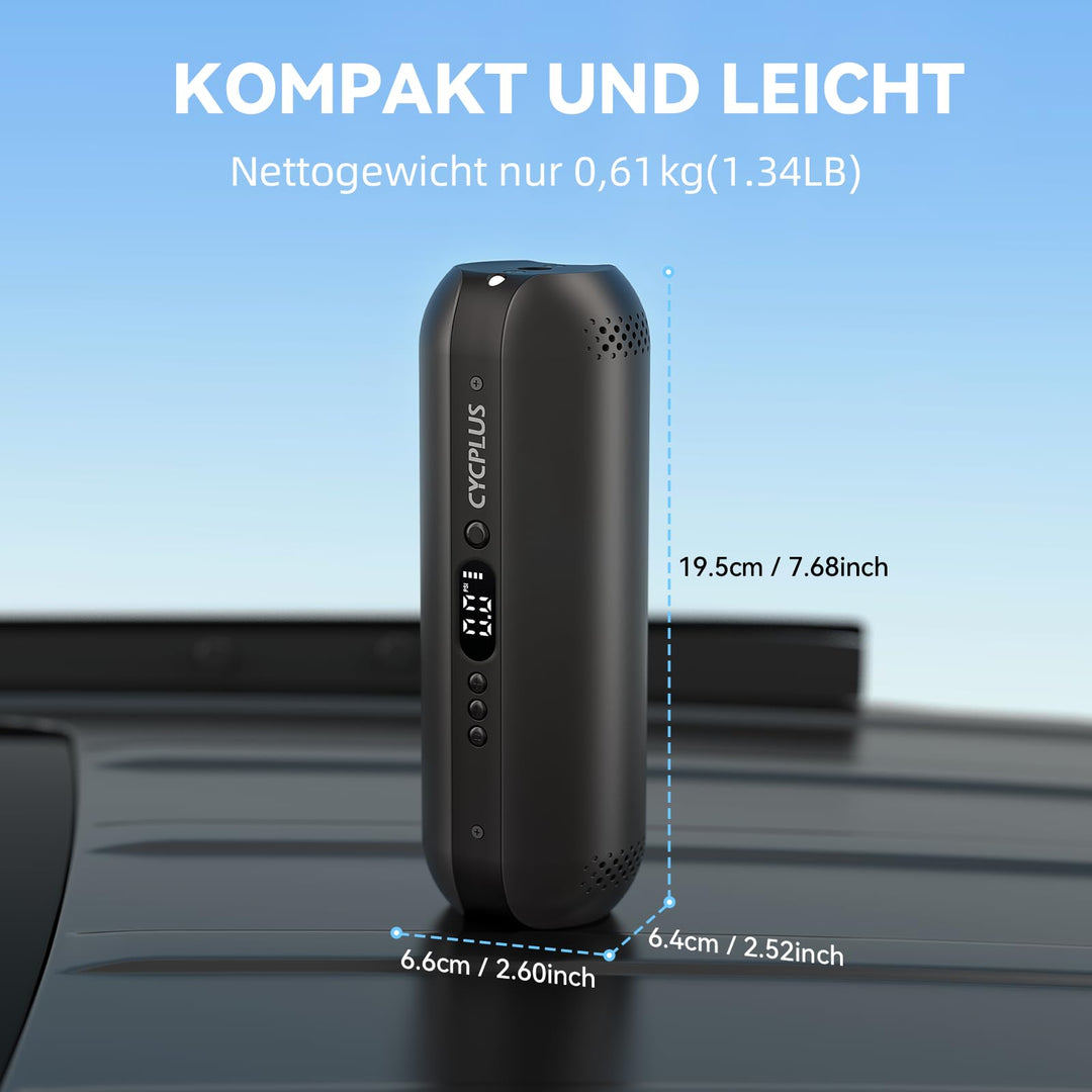 Elektrische Luftpumpe DC/AC 2-in-1 bis 150 PSI für Auto und Fahrrad - Bild 7