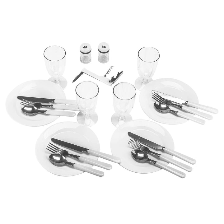 Picknickkorb Weide 23-teilig für 4 Personen mit Keramiktellern - Bild 8
