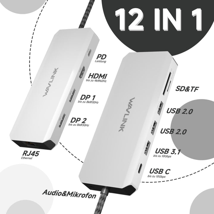 Dockingstation 12-in-1 DisplayPort USB-C 10 Gbit/s 4K144Hz - Bild 5