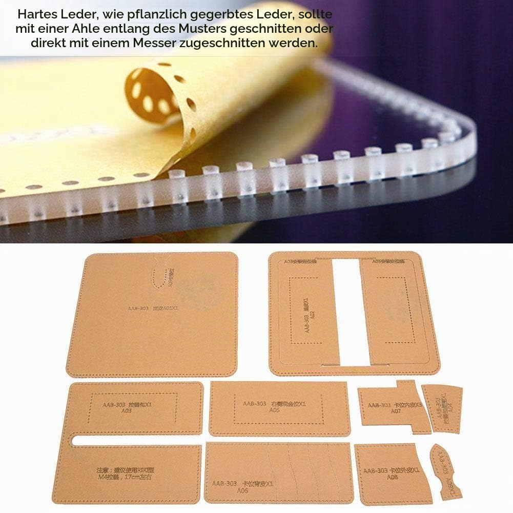 Acryl-Schablonen-Set für Leder-Taschen DIY Handwerk mit Stichmarkierungen - Bild 3