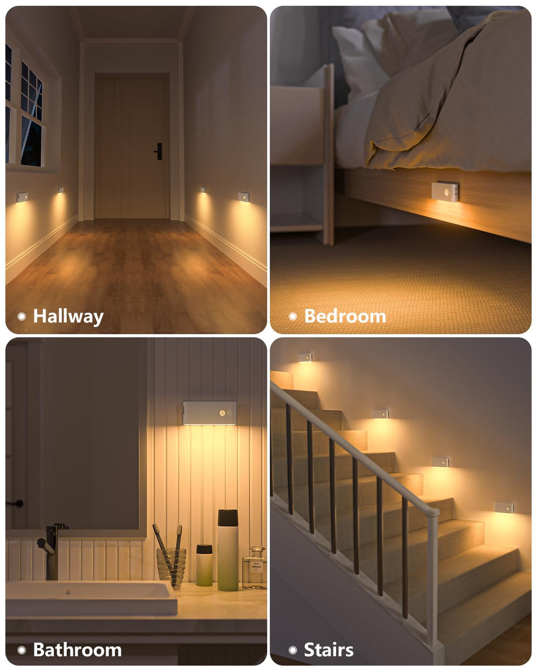 LED Nachtlicht mit Bewegungsmelder kabellos warmweiss 6er-Set - Bild 3