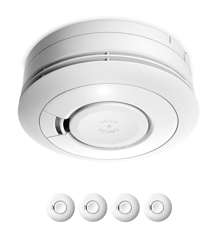 Rauchmelder 4er Set mit 10-Jahres-Batterie kein LED-Blinken