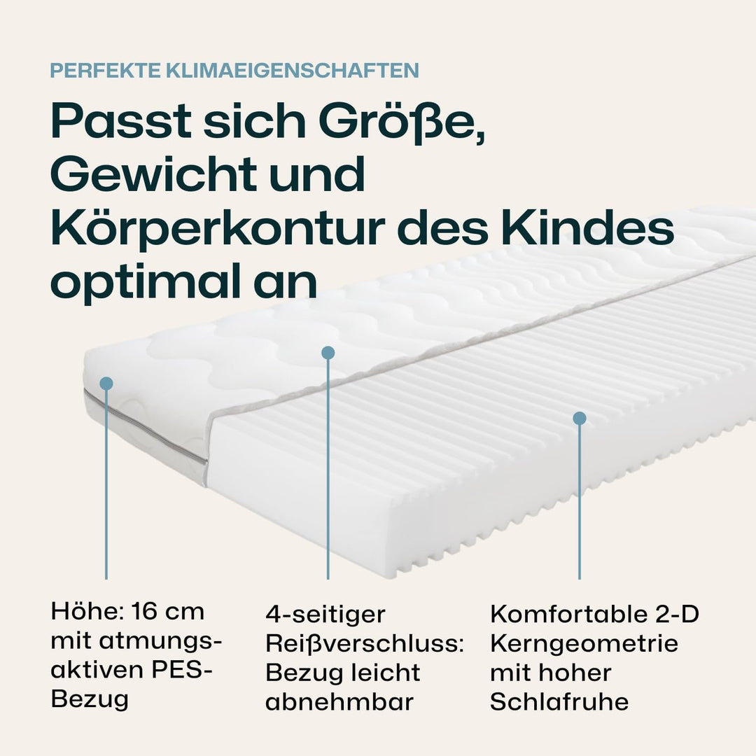Kindermatratze Kaltschaum 7-Zonen H1/H2 100x200 cm allergikerfreundlich - Bild 4