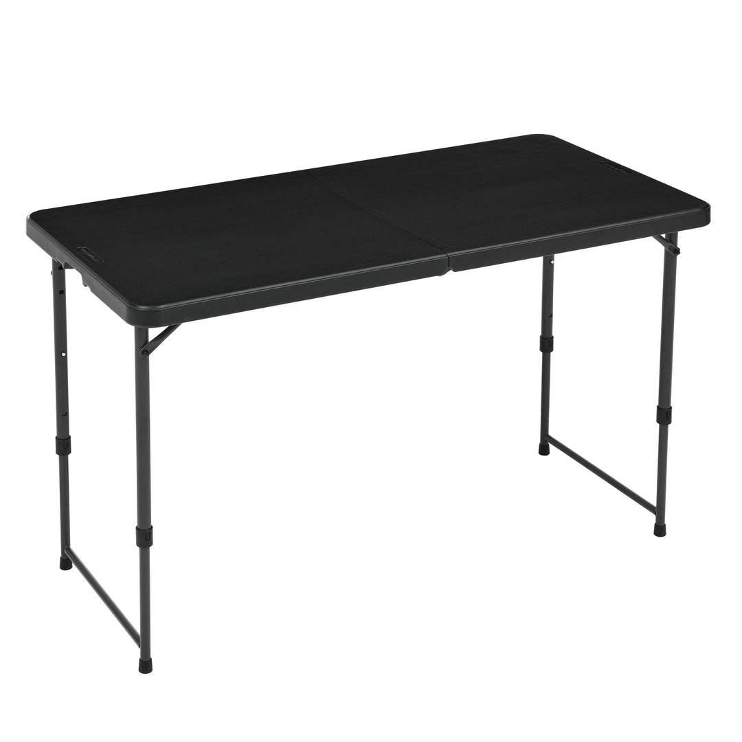 Klapptisch höhenverstellbar 4 Stufen Tragegriff 121x61cm schwarz