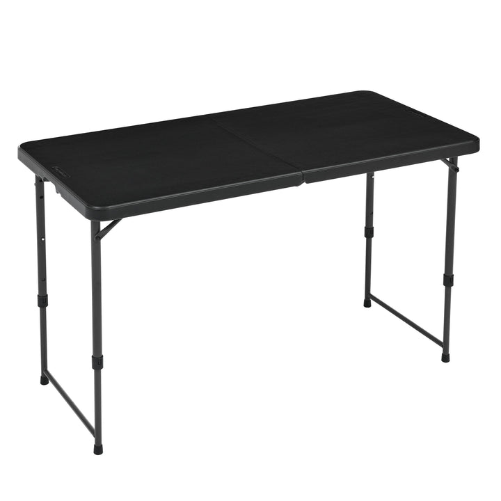 Klapptisch höhenverstellbar 4 Stufen Tragegriff 121x61cm schwarz