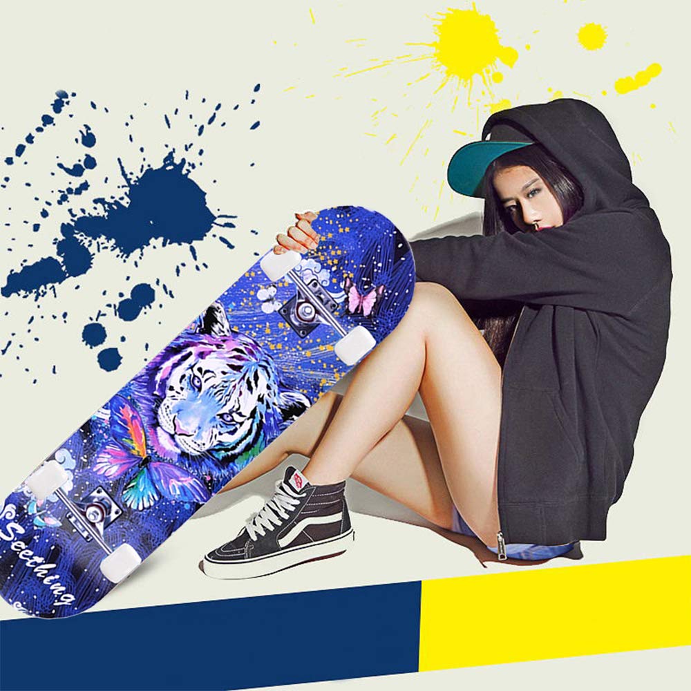 Skateboard 31x8 Zoll 7-lagiges Ahornholz komplett montiert für Anfänger - Bild 3