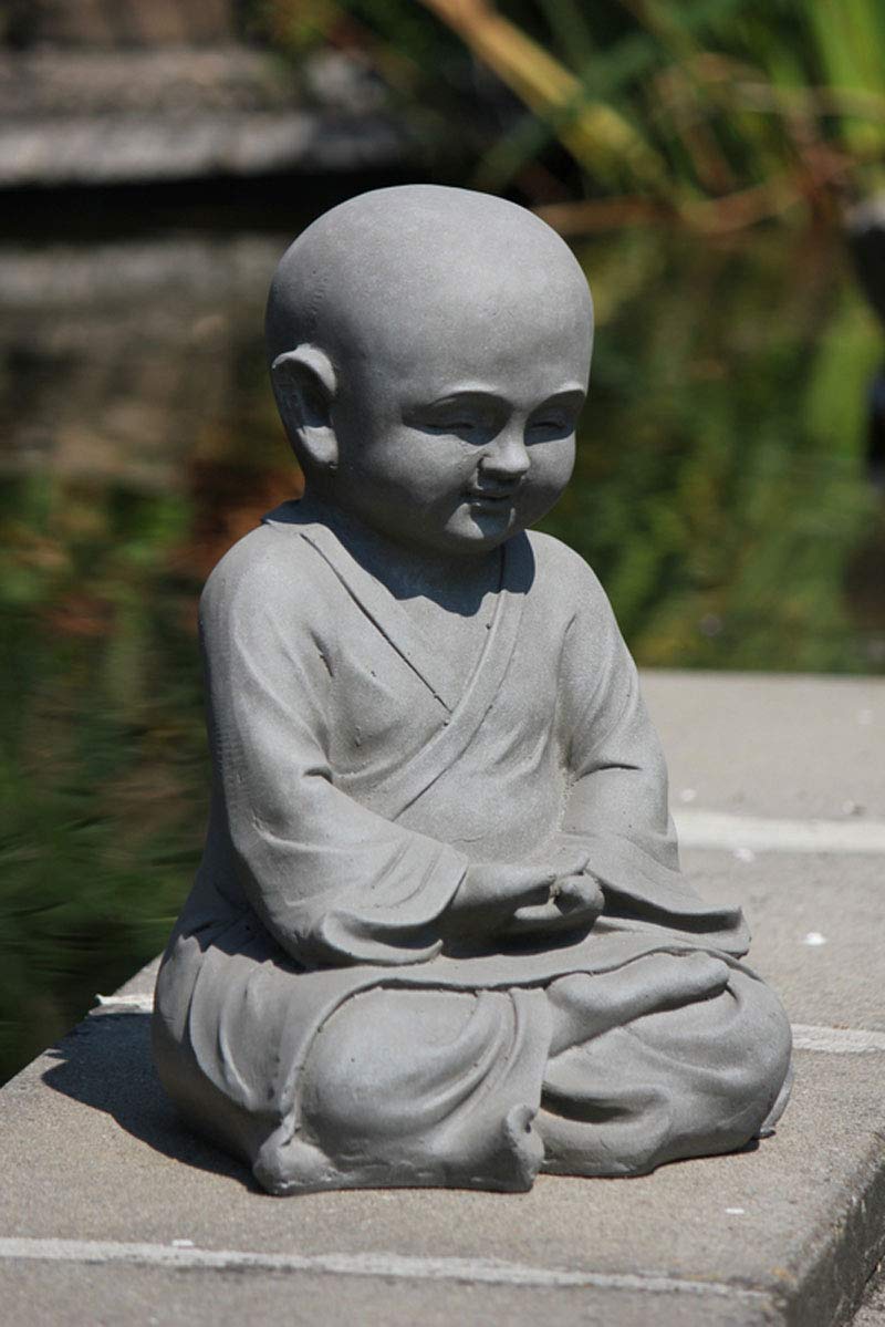 Shaolin Mönch Figur Fiber Clay frostbeständig 42 cm für Garten - Bild 2