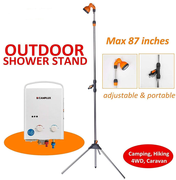 Gartendusche Outdoor mit Stativ Aluminium höhenverstellbar 170–221 cm - Bild 6