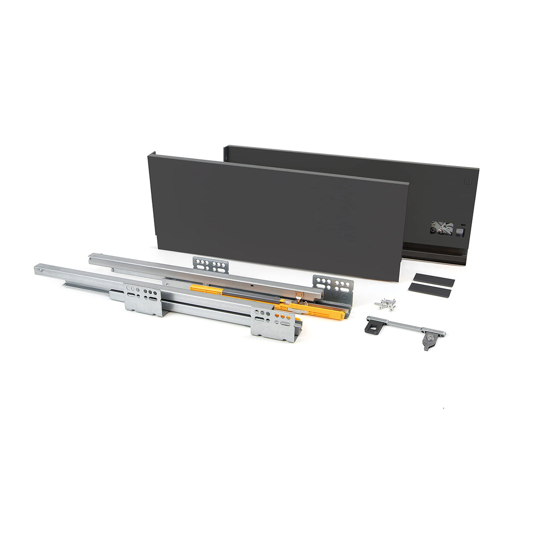 Schubkastengarnitur Stahl Anthrazit Vollauszug 185mm x 500mm