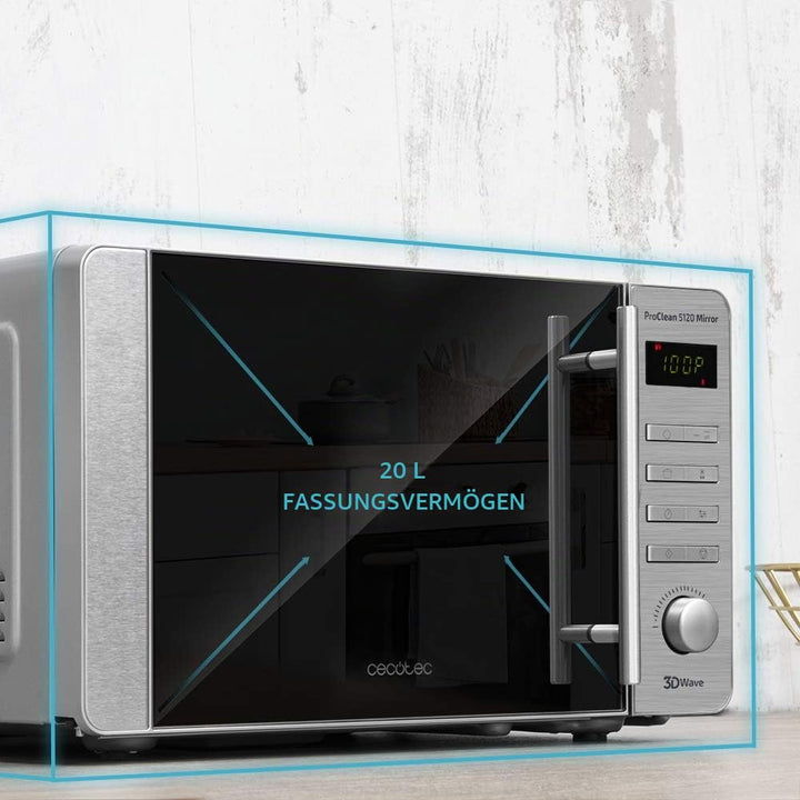 Mikrowelle mit Grill 20 L Edelstahl Spiegeltür 700 W / 800 W - Bild 2