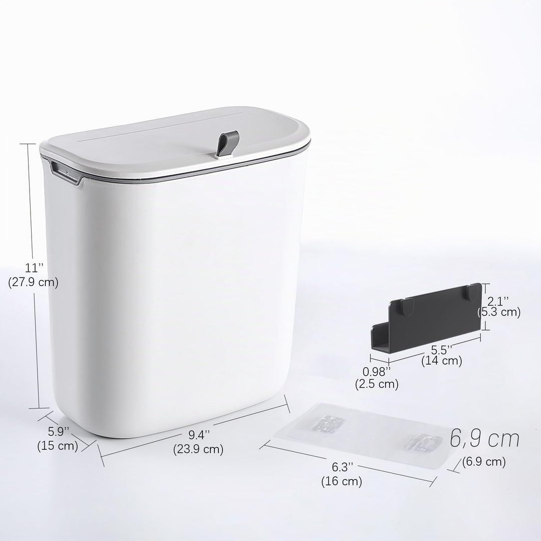 Hängender Mülleimer mit Deckel 10 L Polypropylen für Schranktür - Bild 4