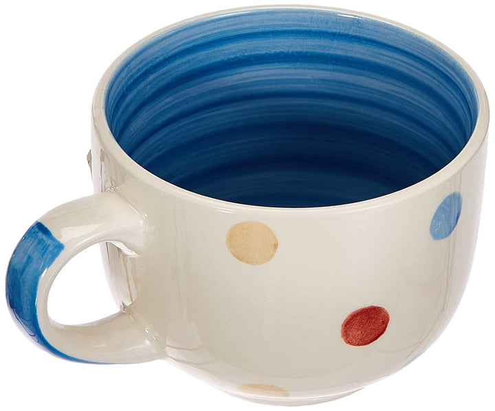 Jumbo-Tassen Set Keramik handgemalt 6er-Set 500ml Punkte-Dekor - Bild 2
