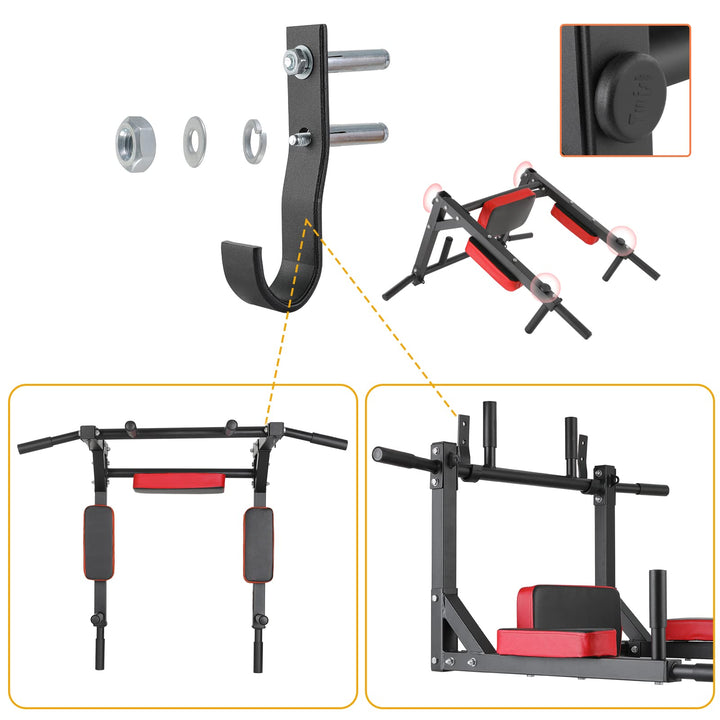 Klimmzugstange Wandmontage Stahl 200 kg Dip-Station Home Gym - Bild 7