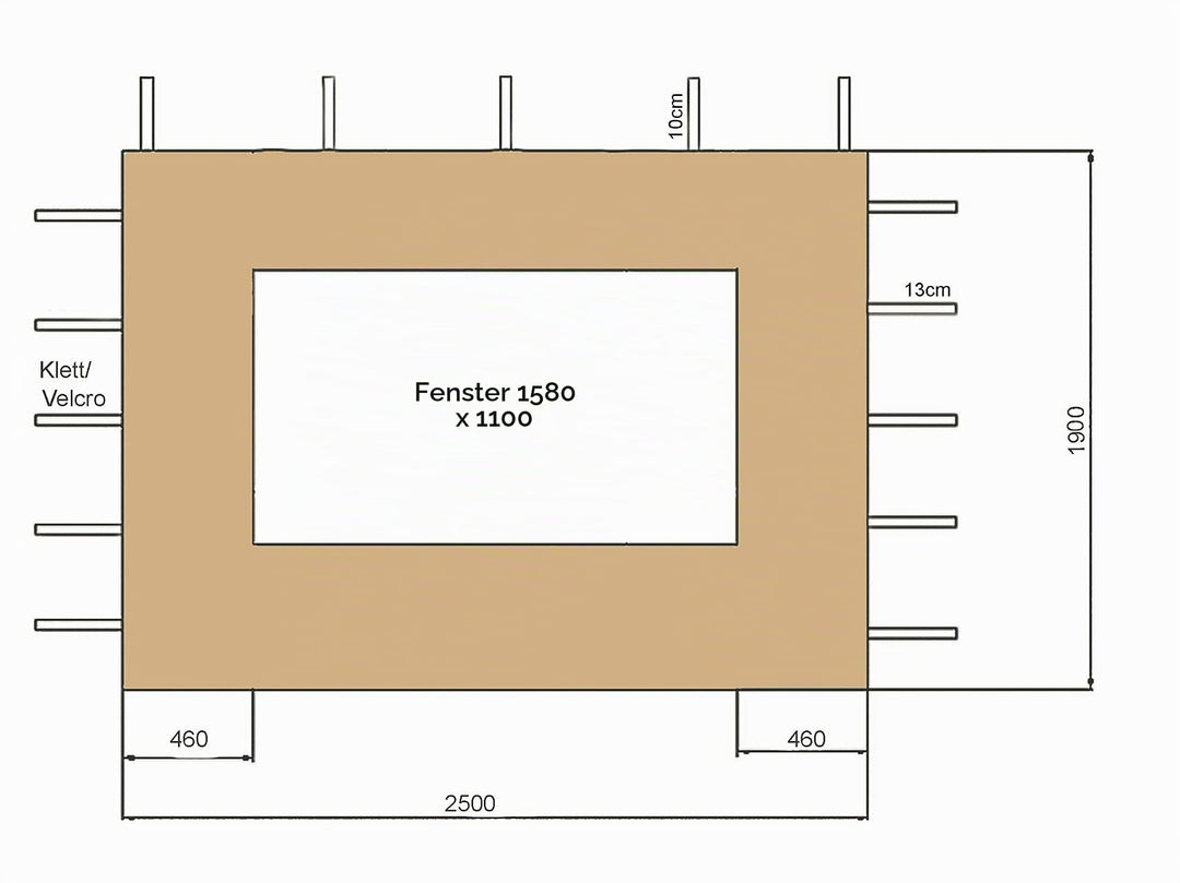 Pavillon Seitenteile 3x4m Sand Beige 2-teilig mit Fenstern - Bild 6