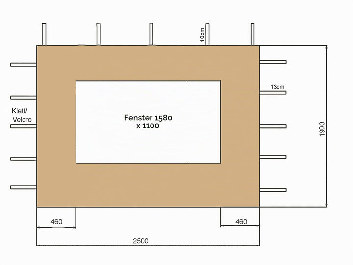 Pavillon Seitenteile 3x4m Sand Beige 2-teilig mit Fenstern - Bild 6