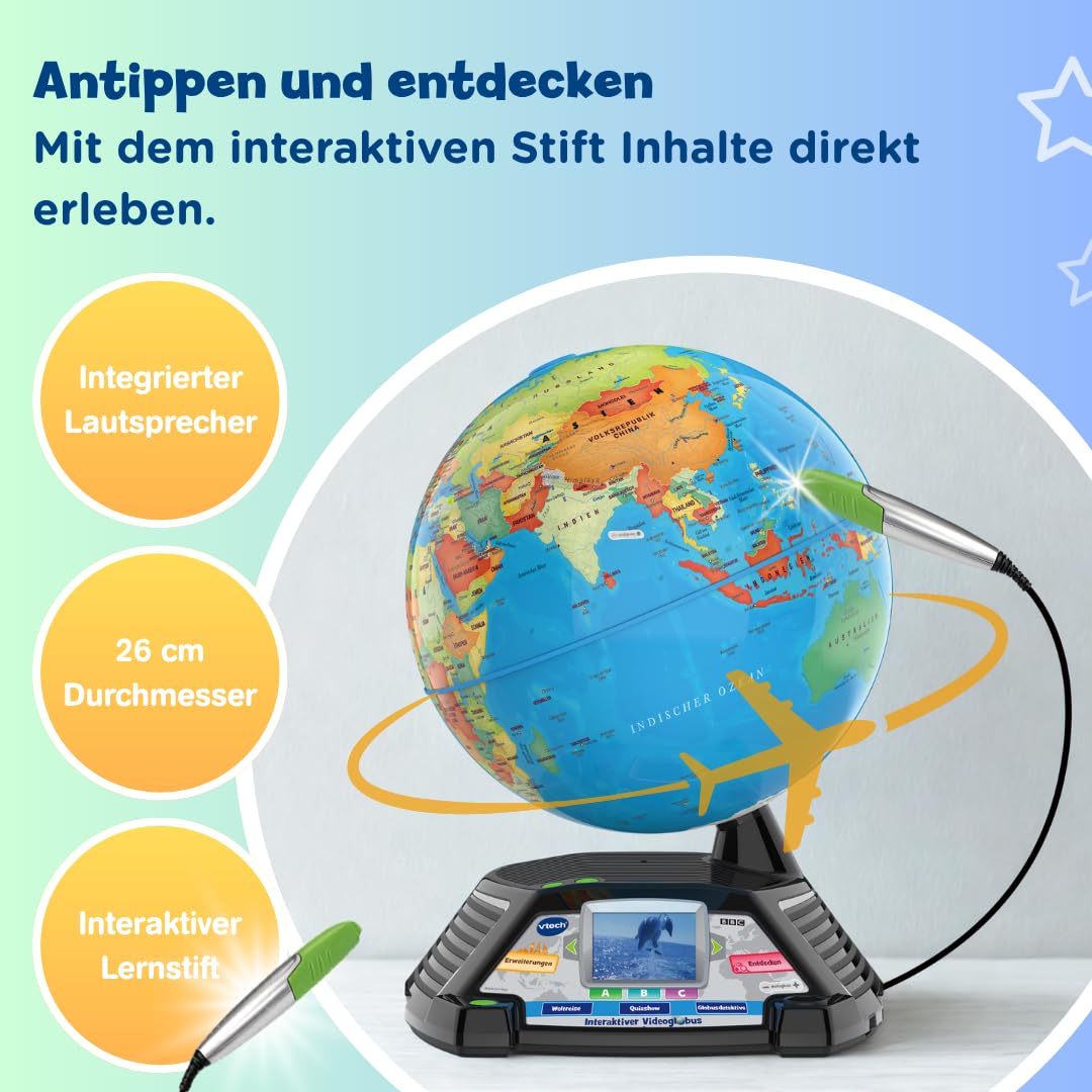 Interaktiver Lern-Globus mit Bildschirm und Stift 600+ BBC-Videos - Bild 4