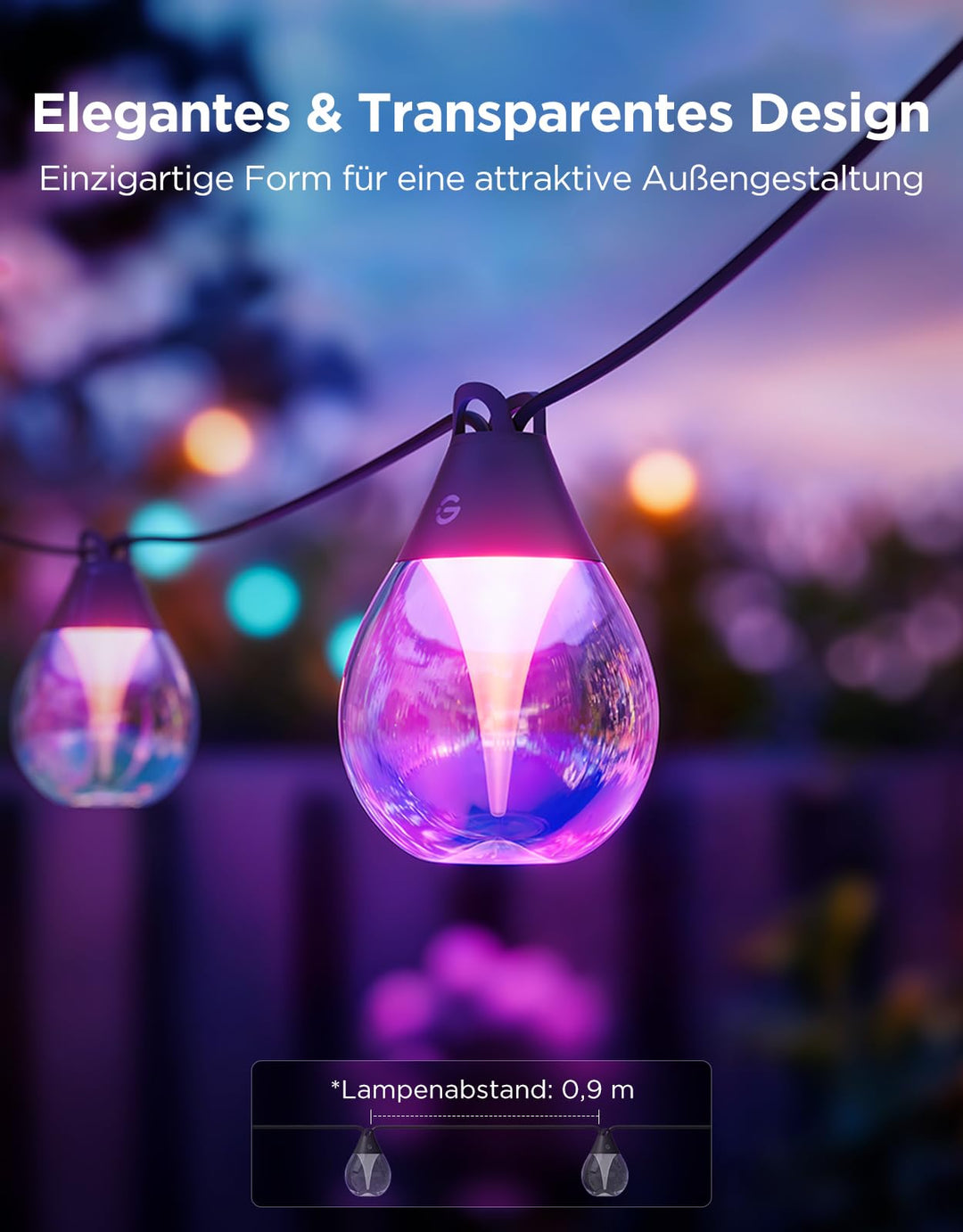 LED Lichterkette Aussen 15m RGBWIC WiFi Bluetooth IP67 80 LEDs - Bild 3
