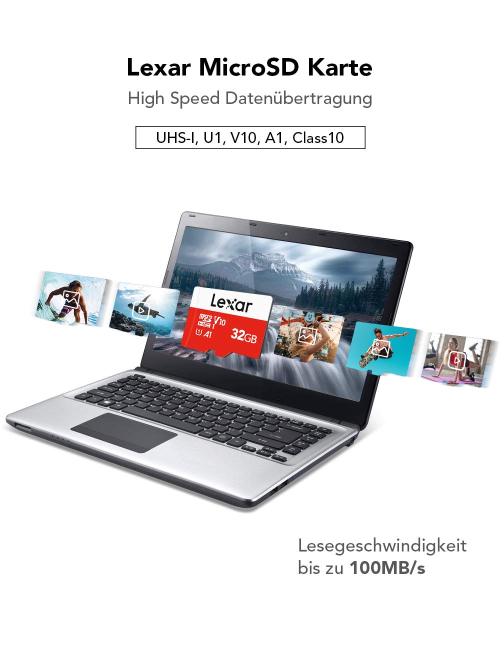 Micro SD Karte 32GB 3er Pack mit Adapter UHS-I U3 Class 10 A1 - Bild 2