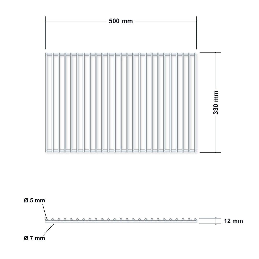 Grillrost Edelstahl AISI 304 rahmenlos 50x33 cm für Holzkohlegrill - Bild 5