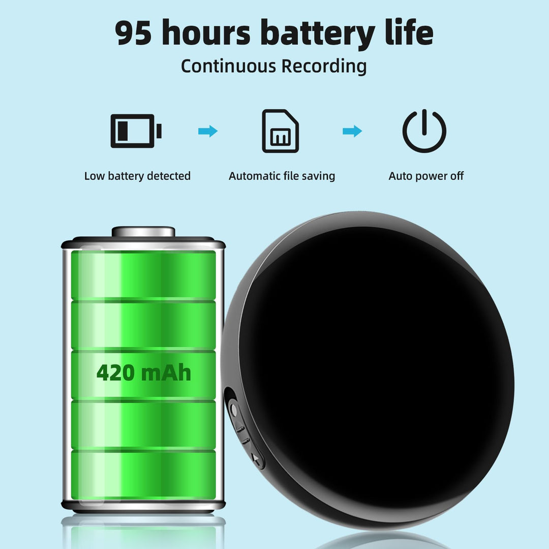 Diktiergerät Digital 64GB Magnet mit Rauschunterdrückung 95h Akku - Bild 5