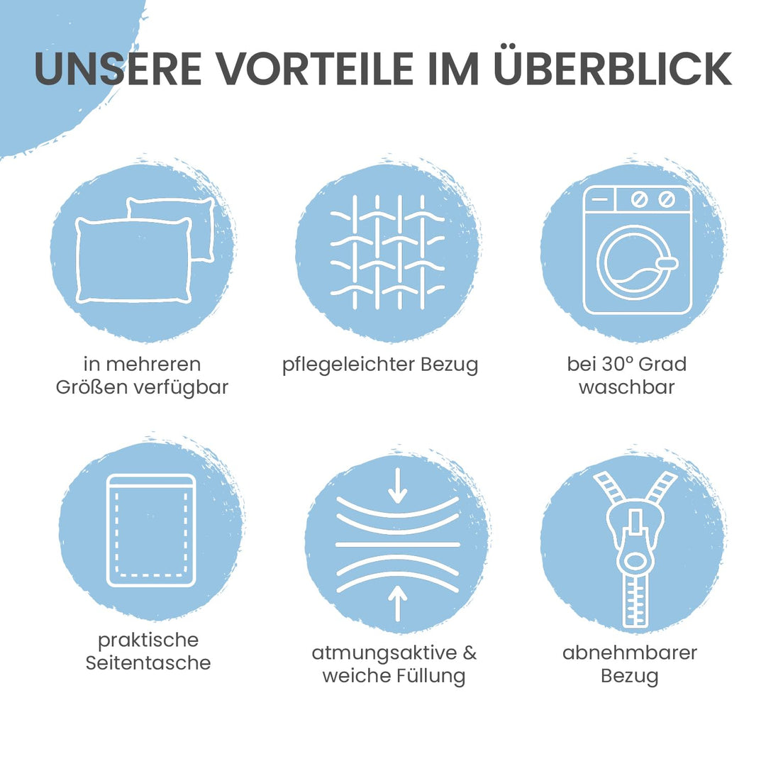 Rückenkissen Keilform 180 cm breit für Bett und Sofa mit Seitenfach - Bild 8