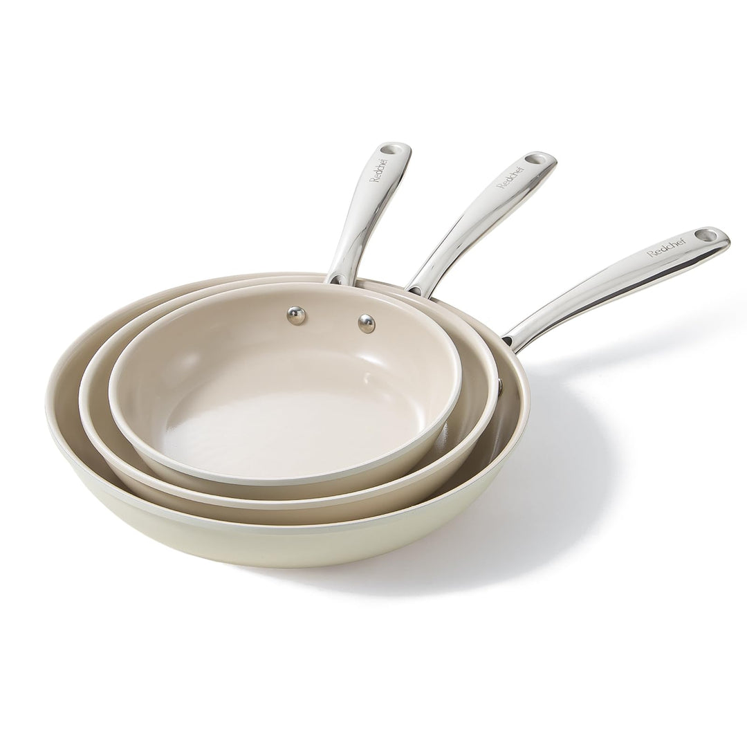 Keramik-Pfannenset Antihaft 20/24/28 cm PTFE-frei für alle Herdarten