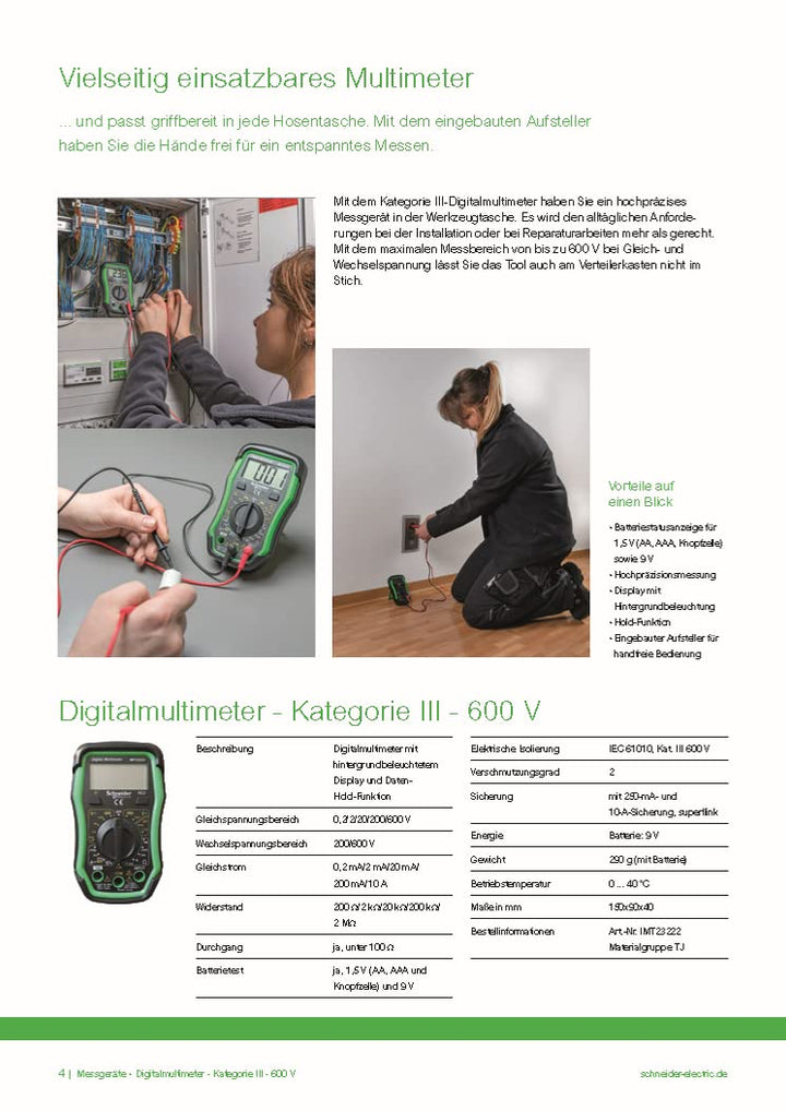 Digitalmultimeter LCD Hintergrundbeleuchtung Kat. III 600 V manuell - Bild 4