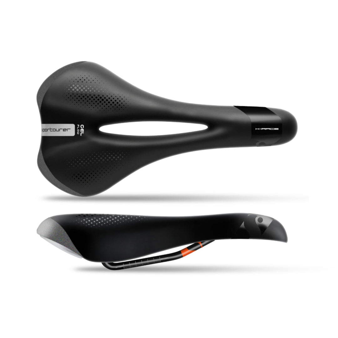 Fahrradsattel Gel Flow Hi-Viz Sport Aluminium-Gestell schwarz - Bild 3
