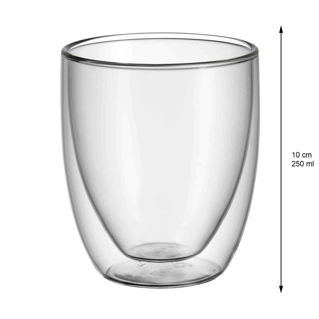 Doppelwandige Cappuccino Gläser 250ml Borosilikatglas 6er Set - Bild 3