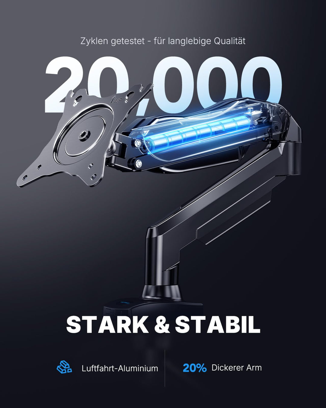 Monitorarm 13–32 Zoll VESA 75/100 mm höhenverstellbar bis 9 kg - Bild 3