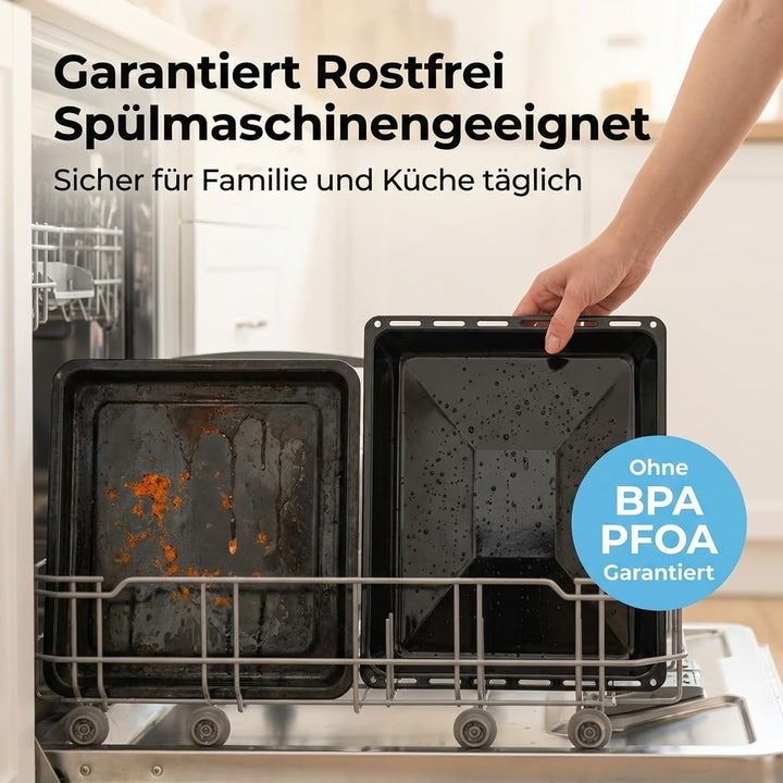 Backblech 2er Set emailliert 46,5x37x3 cm für Siemens Bosch Neff - Bild 6