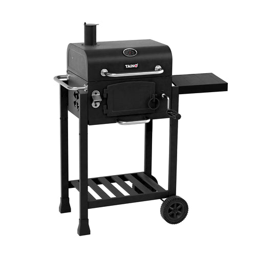 Holzkohle-Smoker Standgrill Stahl mit höhenverstellbarem Rost 15 kg
