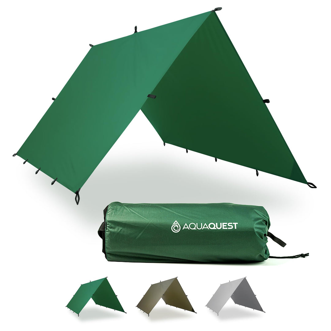 Camping-Tarp wasserdicht 3x2m ultraleicht für 2 Personen grün