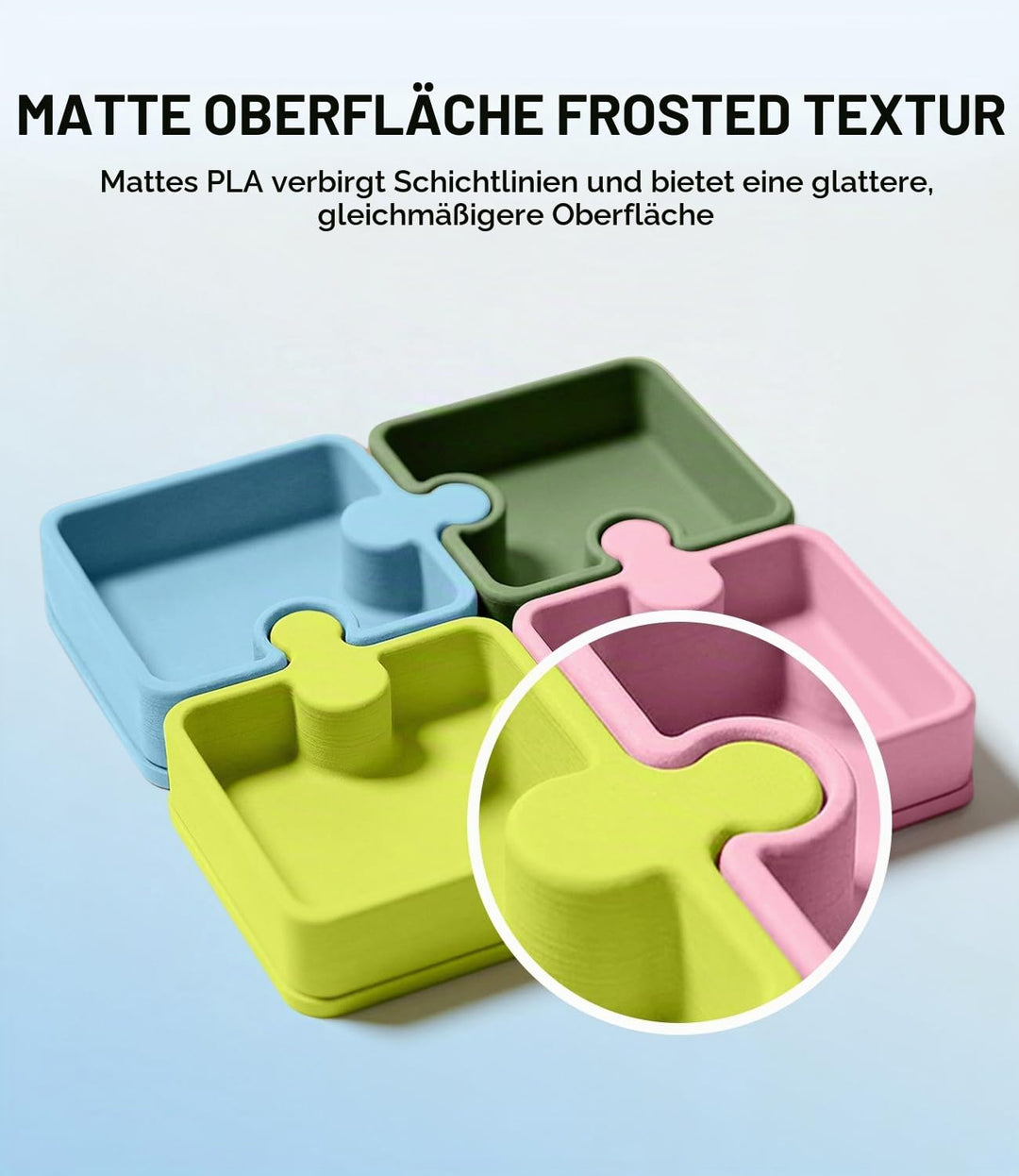 PLA Matt Filament 1.75mm Schwarz 4x 1.1kg Spulen Vorteilspack - Bild 2