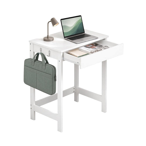 Kleiner Schreibtisch Weiss 60x40cm mit Schublade und Haken