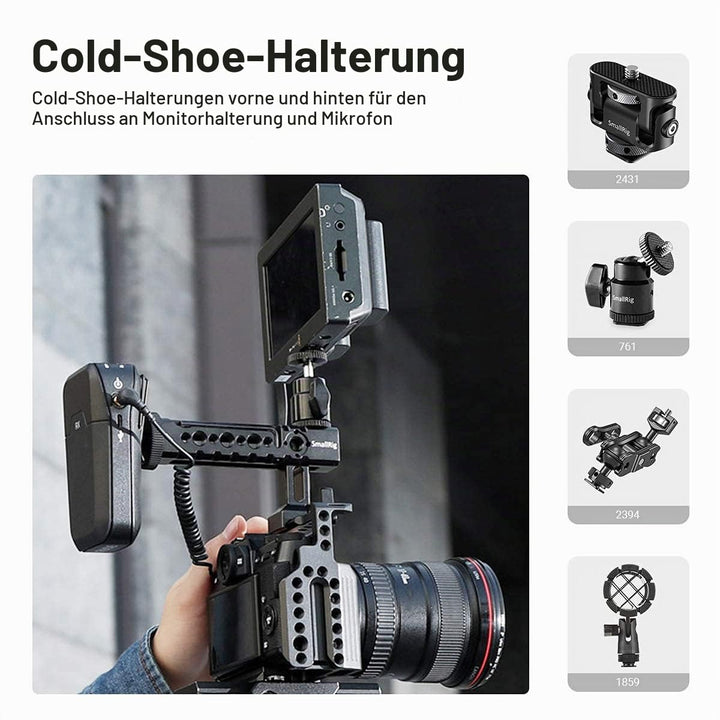 Kamera Top Handle NATO-Klemme 2x Cold Shoe Aluminium für Cage-Rigs - Bild 5