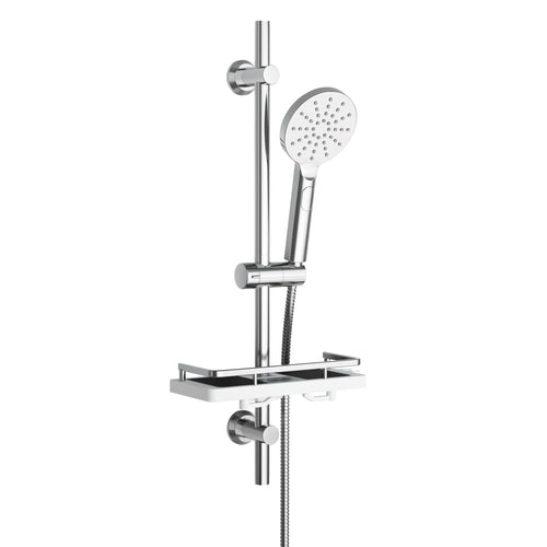 Duschstange mit Handbrause Edelstahl 70 cm 3 Strahlarten Chrom