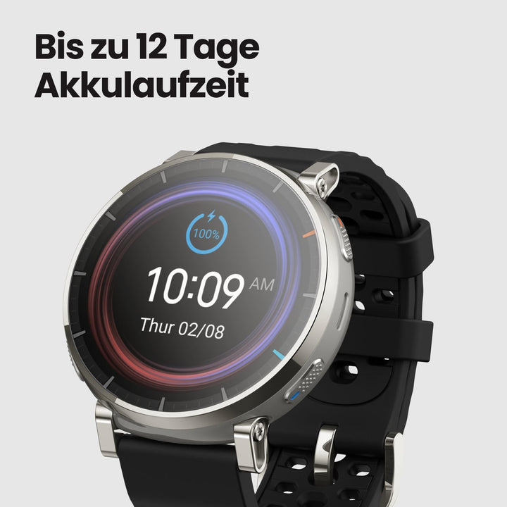 Lauf-Smartwatch AMOLED Saphirglas 12 Tage Akku mit GPS &amp; NFC - Bild 5
