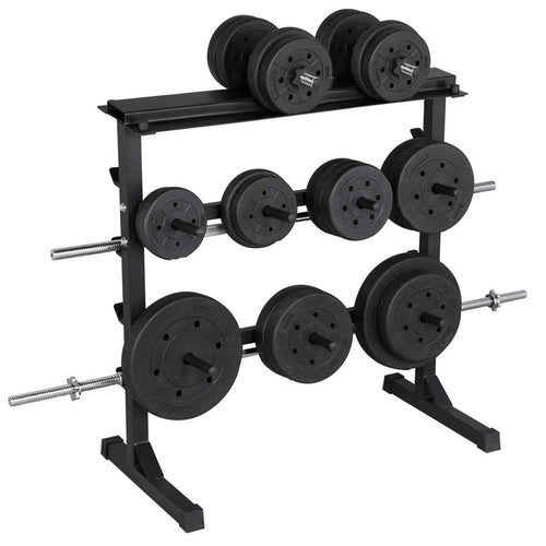Kurzhantelablage 3 Ebenen Metall bis 300 kg für Heimstudio