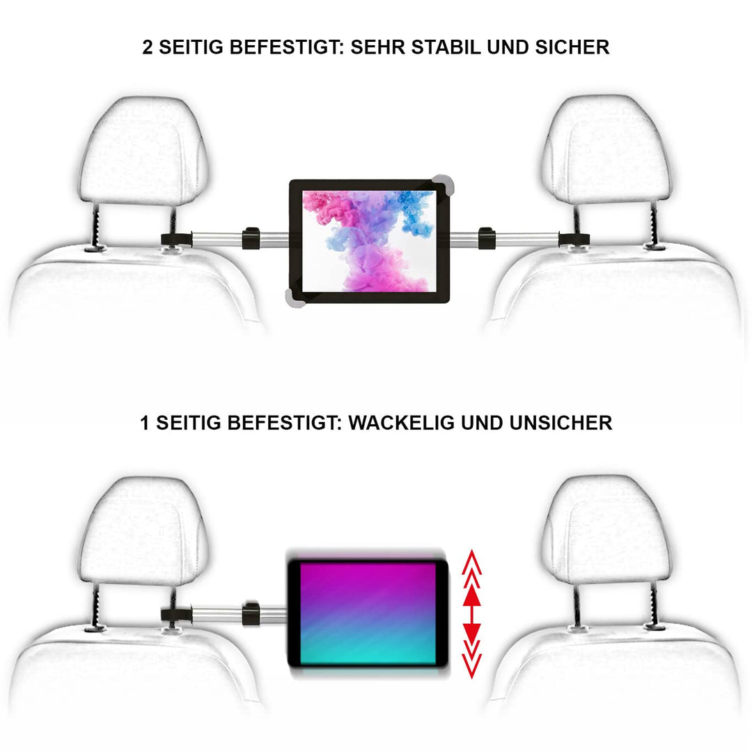 Tablet-Halterung Auto Kopfstütze 4–13 Zoll 360° drehbar Rücksitz - Bild 2