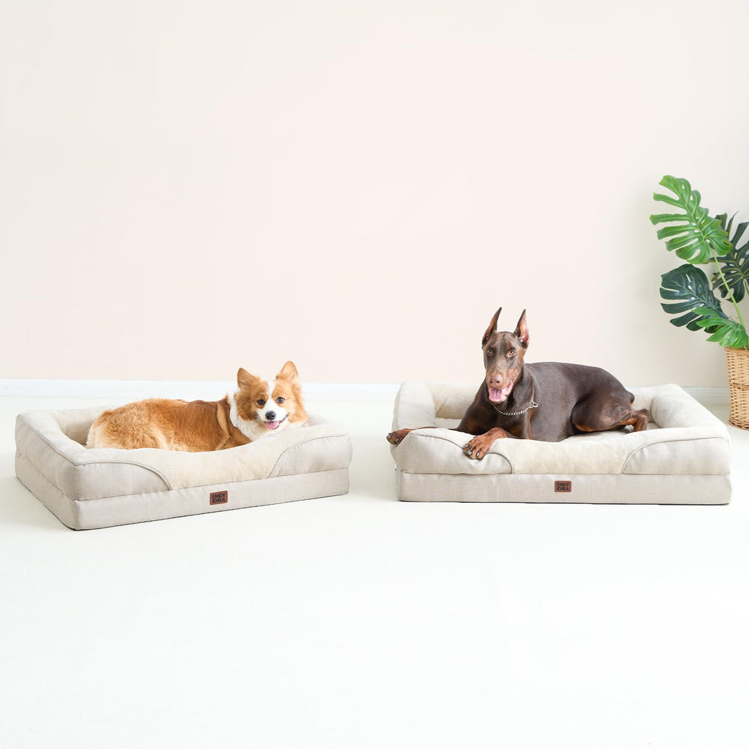 Orthopädisches Hundebett mit 4 Rändern Memory-Foam 91x68cm Beige - Bild 8