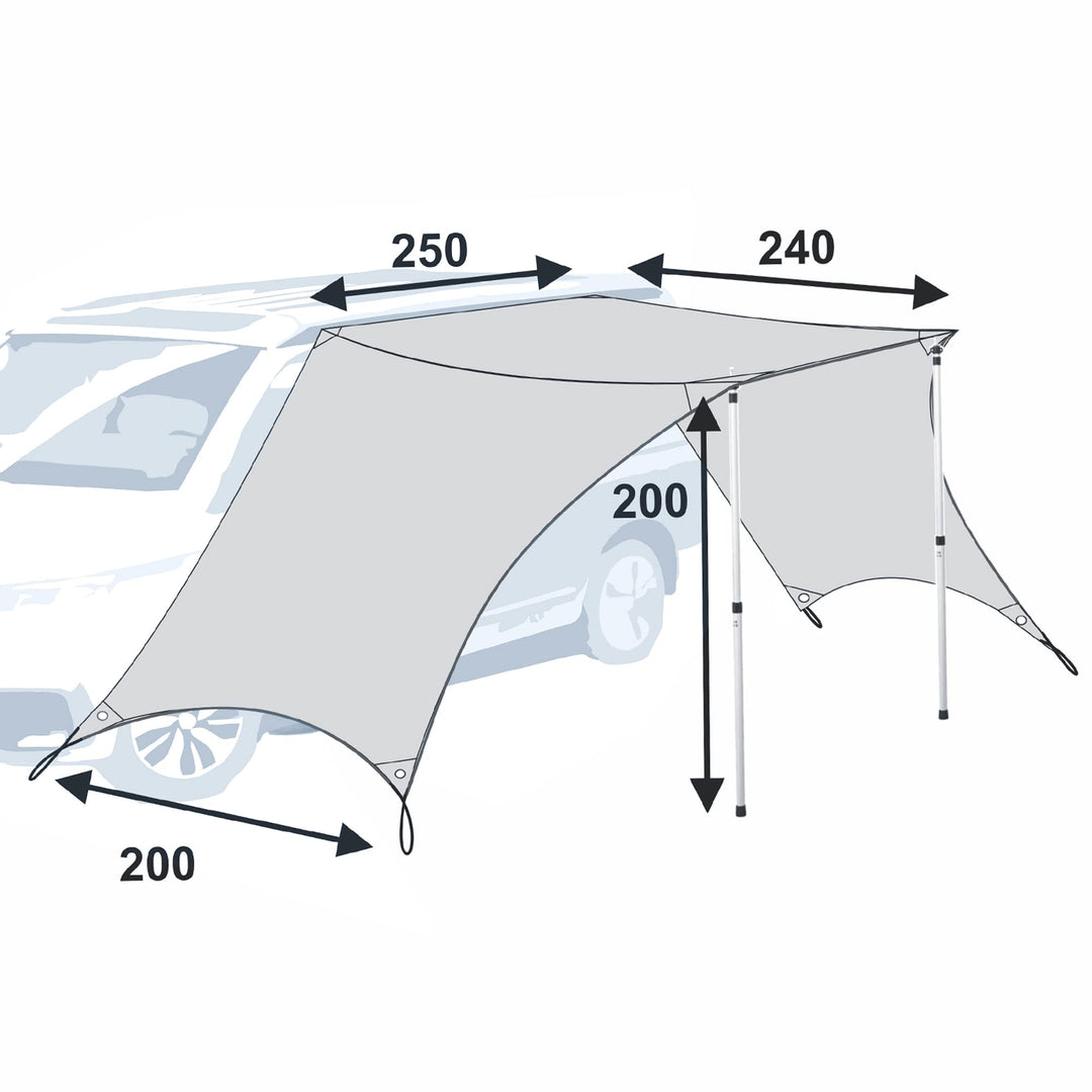 Markise Camping mit Seitenwänden UV50+ 5000mm für Van &amp; Bulli - Bild 2