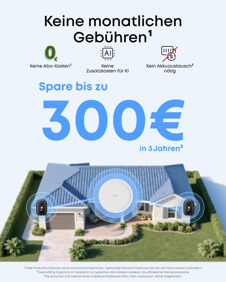 Überwachungskamera Set Aussen 2-Kamera Farbnachtsicht KI-Erkennung WLAN - Bild 5