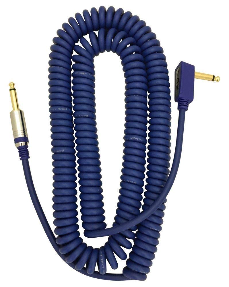 Gitarrenkabel Spiralkabel 9m Vintage-Style vergoldet Blau - Bild 2
