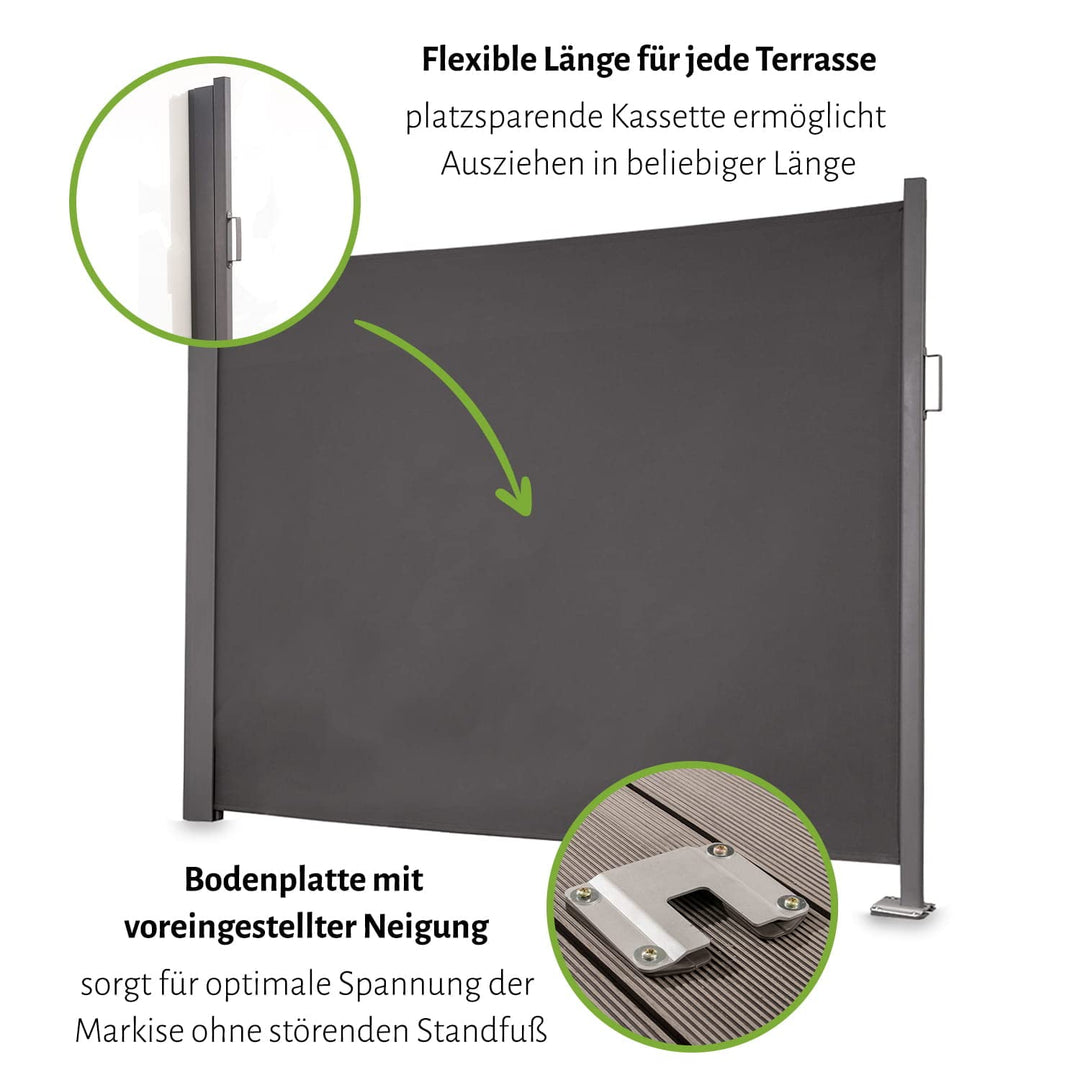 Seitenmarkise Aluminium Kassette 300x200cm Sicht- und Sonnenschutz - Bild 3