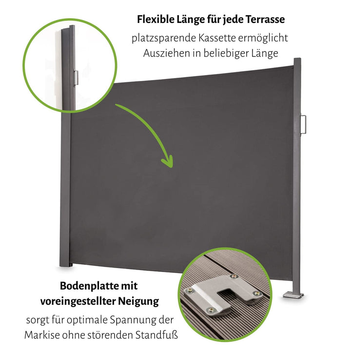 Seitenmarkise Aluminium Kassette 300x200cm Sicht- und Sonnenschutz - Bild 3