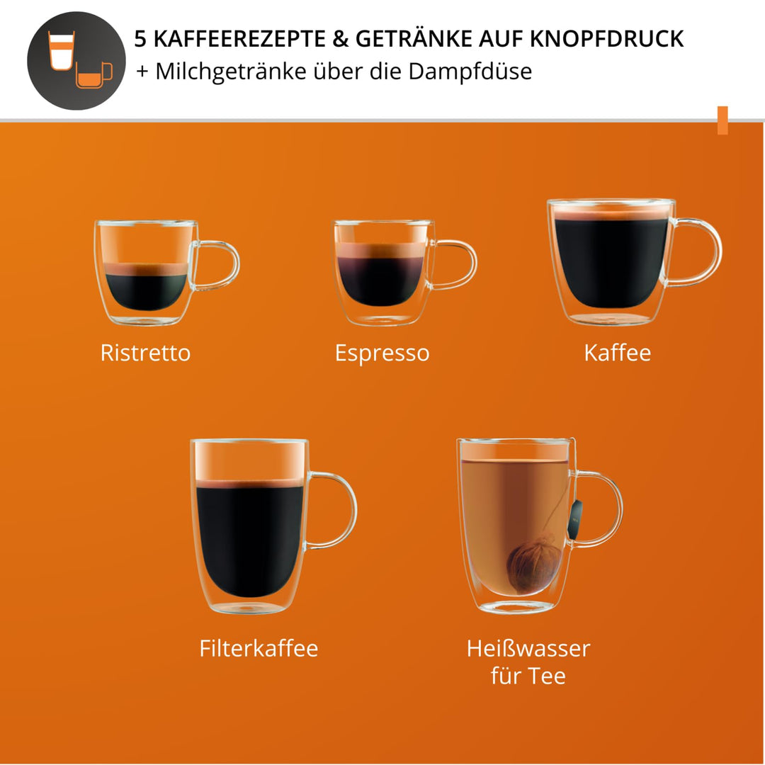 Kaffeevollautomat mit Milchdüse Filterkaffee-Funktion Metalbrühgruppe - Bild 4