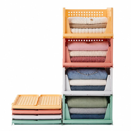Schubladenbox Kleiderschrank stapelbar 4er-Set 40x30x17cm PP