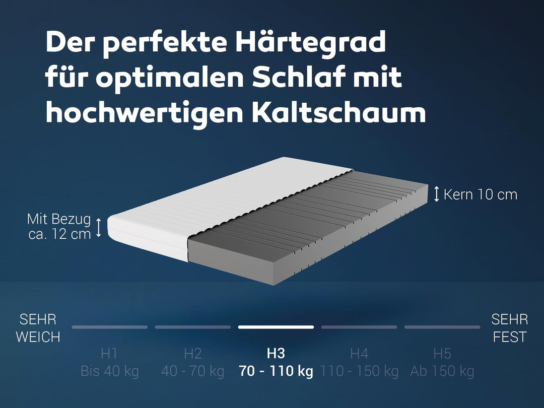 Wendematratze Kaltschaum 120x200 cm mit 2 Härtegraden H2/H3 - Bild 3