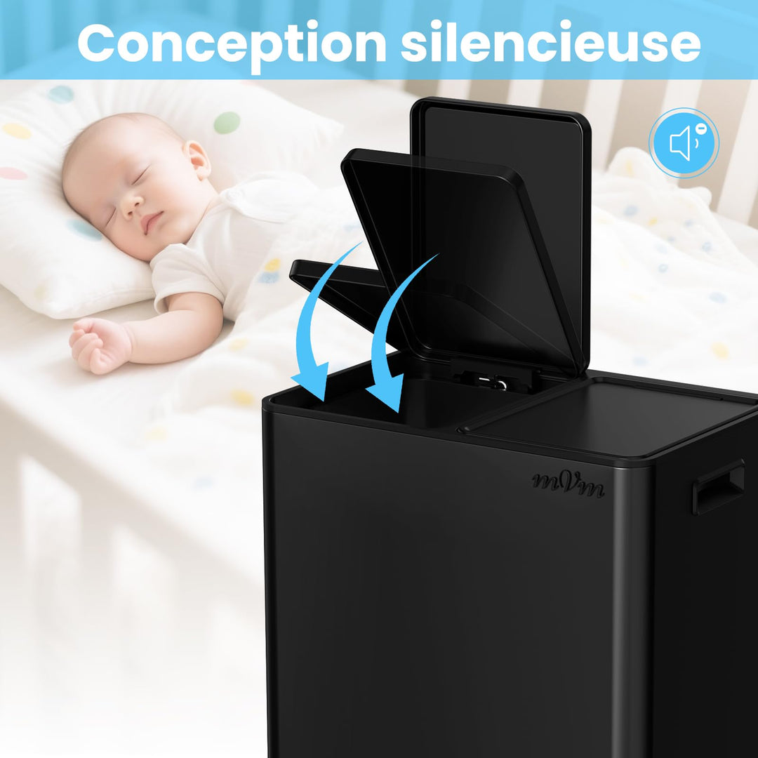 Mülleimer Küche 60L Doppelfach Stahl Softclose Mülltrennung - Bild 6